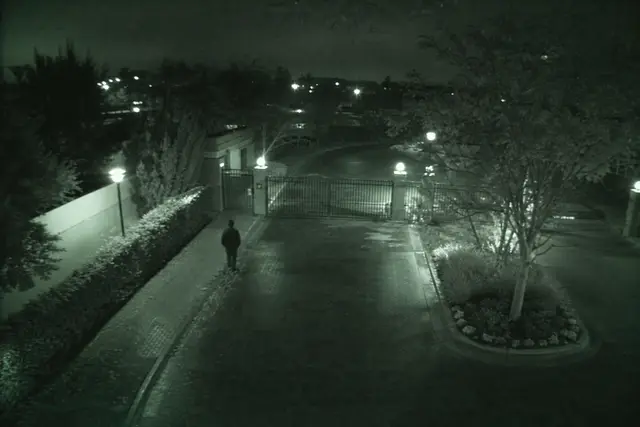 Wide-angle north gate camera feed for perimeter video intelligence monitoring